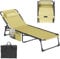 YITAHOME Sonnenliege Klappbar 190x60x31cm, Campingliege mit 4 Einstellbaren Positionen, Sonnenliegen mit Abnehmbarem Kopfteil & Seitentasche, Belastbarkeit bis 300lbs für Garten, Pool, Camping, Beige