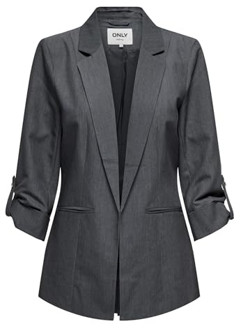 Only ONLKAYLE-ORLEEN 3/4 BLAZER TLR , Blazer Donna, Grigio (Medium Grey Melange), 34