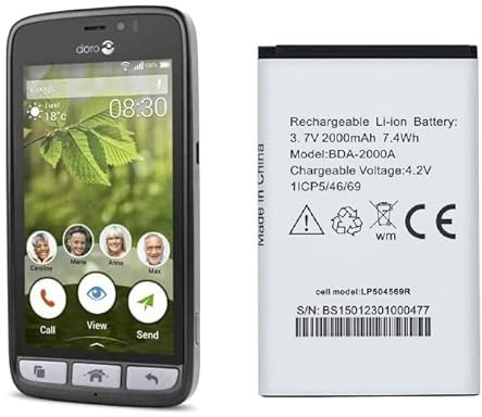 Mr. Gadget's Solutions Batteria di ricambio ad alte prestazioni BDA 2000A compatibile con DORO 8031 / 8031C / 8030 / Liberto 825, 822 - Batteria di ricambio massima durata