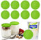 Couvercle Pot Yaourt Réutilisable 8 Pièces, RUNEAY Silicone Couvercle Pot Yaourt Universels Couvercle Pot de Yaourt Réutilisable Couvercle pour Pot de Yaourt(Vert, Lot de 8)