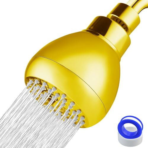 Nuodan High Pressure Shower Head - Powerful Shower Head for Bathroom, Pressure Increase - Perfect Universal Replacement for Bathroom Shower Heads (Gold)