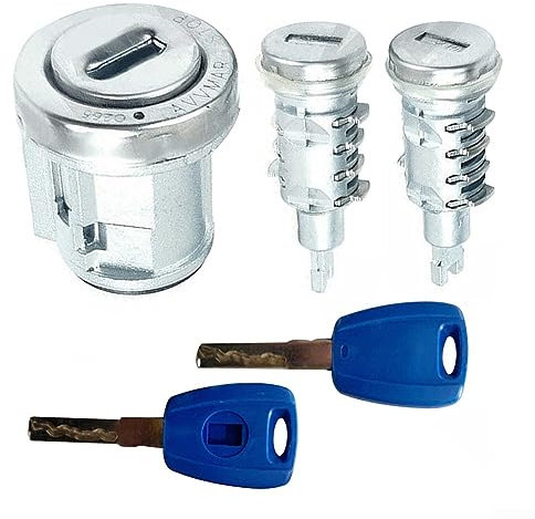 DAZZLEEX Cilindro de Cerradura de Encendido e Interruptor de Encendido Cerradura de Puerta Cilindro Juego de Cerradura de Encendido para Fiat para Doblo para Vauxhall para Combo D