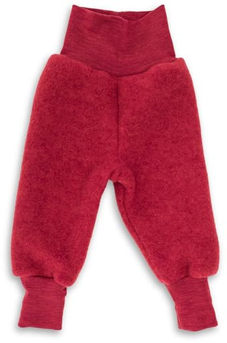 Baby Hose Fleece, 100% Schurwolle, Engel Natur mit Nabelbund