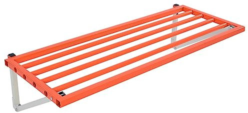 Scaffali da Parete per Garage, carichi 200 libbre, unità di scaffalature per Organizer di utilità, mensole sospese in Metallo per la casa o Il Magazzino (Colore: Arancione, Dimensioni: 67x30x21cm)