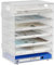 EasyPAG 7 Compartimentos Metal Malla A4 Bandeja Archivador Organizador Papeles Soporte Documentos Clasificador Correo Almacenamiento Escritorio Estante Carta,Blanco