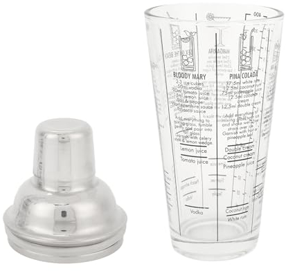 550 ml, shaker da cocktail e cocktail, versatili, a prova di perdite, in acciaio inox, con coperchio a setaccio, per bar, feste, casa