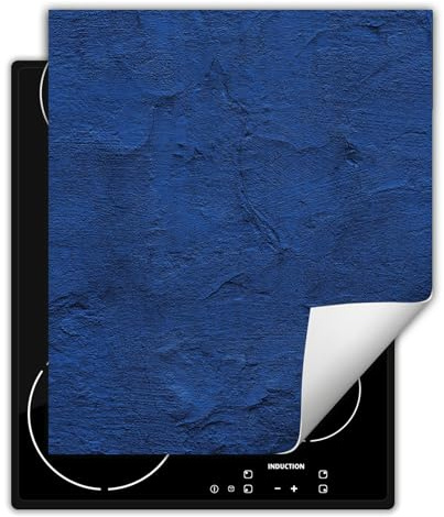 DarHaus Herdabdeckplatte Ceranfeld Induktionsschutz, 45x52 cm, Blau | Einteilig, Schiefer-Design, Vinyl-Matte, Aufrollbar, Küchendeko