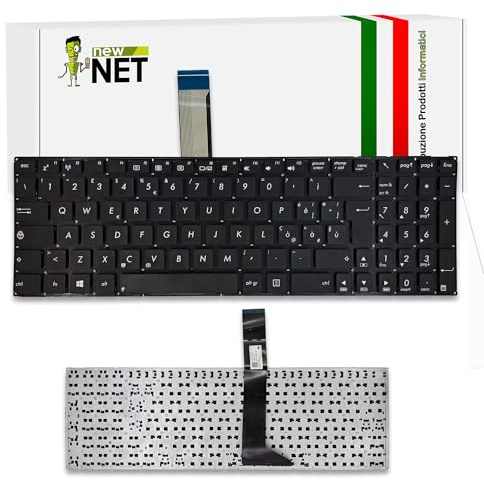 new net - Tastiera Compatibile con Notebook ASUS K550V, K550VX, P550, P550C, P550CA, P550CC, P550L, P550LA, R510, R510C, R510CA [Senza Frame - Colore Tasti Nero - Layout ITA]