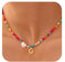 TINGN Bunte Perlenkette, Perlenkette Bunt, Halskette Mädchen, Boho Kette Damen, Kette mit G Buchstaben, Personalisierte Halskette Damen, Geschenk Teenager Mädchen 9, 10, 11,12, Jahre