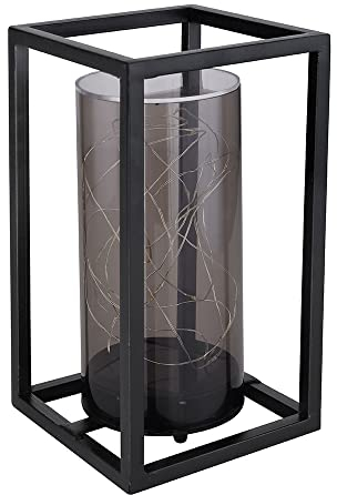 Solar Lampe Outdoor Solarleuchte Gartenleuchte Metallgestell LED Solar Lichterkette Außen, Metall Acryl, 1x LED warmweiß, LxBxH 14x14x25 cm, Terrasse Garten