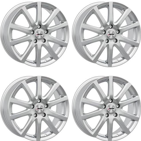 4x AUTEC Felgen Alufelgen SKANDIC ECE 7.0x17 ET40 5x112 Brillantsilber kompatibel mit VW Passat Tiguan Tiguan Allspace