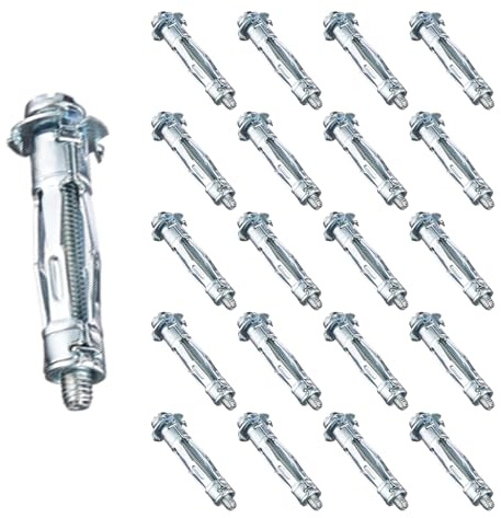 Hsthe Sea Hochleistungs-Metallanker für Hohlraumwände aus Gipskarton, Dehnschrauben für Gipskartonplatten, M5 x 37 Hohlraumwandbefestigungen für Gipskartonplatten, 20 Stück