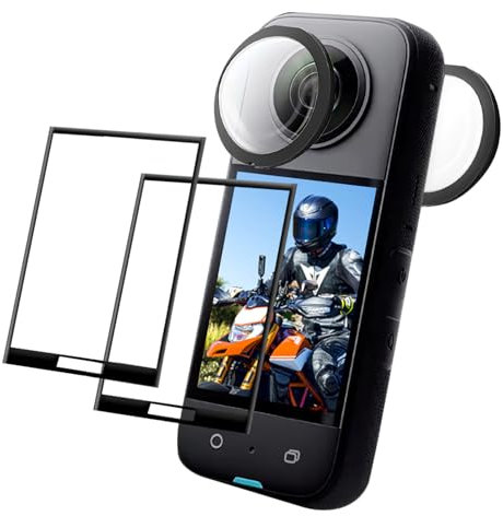teashow Pellicola protettiva per fotocamera con pellicola adesiva adesiva per lenti protettive per Insta 360 X3 360 Action Camera assicura vetro temperato 0,3 mm durezza 9H antigraffio e durata