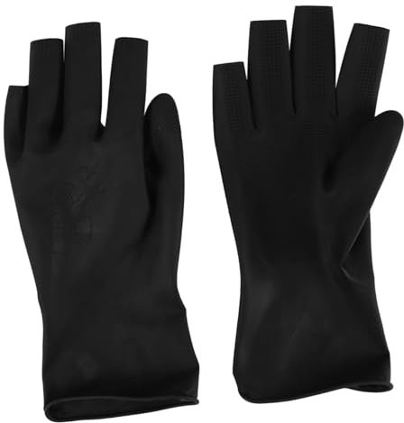 Baluue Wasserdichte Fingerlose Latex-handschuhe Aus Weichem Gummi Für Friseursalon Haarwäsche Und Styling Flexible Hautfreundliche Schutzhandschuhe in Schwarz