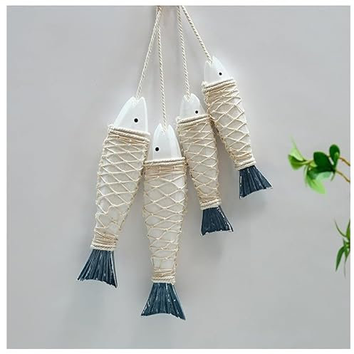 Fischschwarm, Fisch Mit Schnur Zum Aufhängen Deko Holz Fische Anhänger Hängedeko Maritim Meer Dekoration Kreative Handgemachte Maritimes Design Dekorative Wanddeko