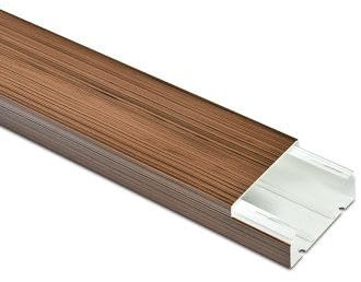 2X 1m Kleiner Kabelkanal 40x40 mm in Holz Optik Walnuss Braun Dunkelbraun ohne Bohren, selbstklebend