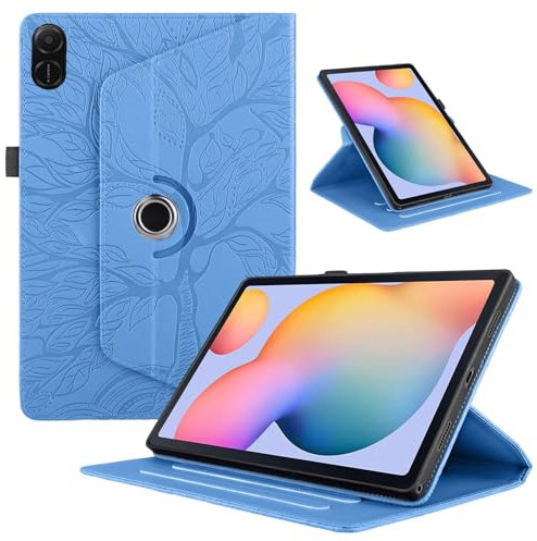 TEDTIKJT Tablets Funda Compatible con Honor Pad X8a 11 2024/ Honor Pad X9 11 2024 Carcasa PU Cuero Protectora 360 Giratoria Soporte Case Carcasa Honor Pad X8a 11 Funda, Azul Árboles