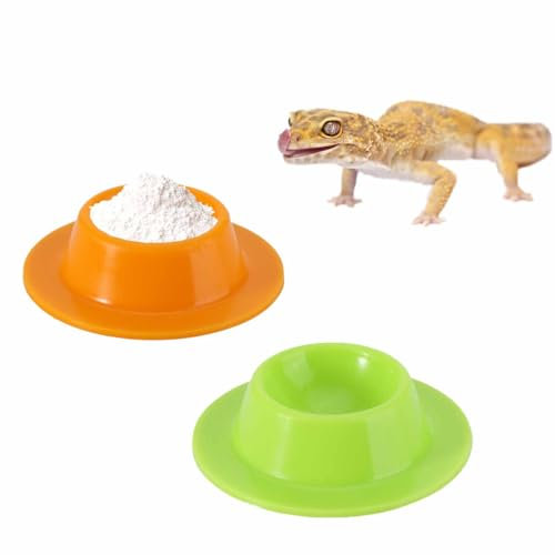 2 Pack Gecko Calcium Dish - Food and Water Bowl for Leopard Geckos, Small Reptiles