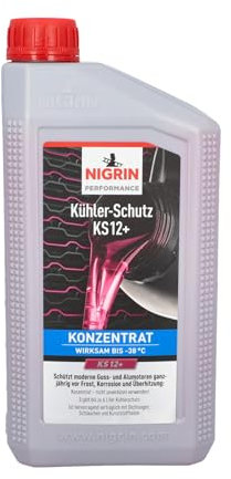 NIGRIN Performance Kühler-Schutz KS12+ Konzentrat, Pflege und Schutz für Kühlsystem, für Benzin- und Dieselmotoren, Korrosionsschutz, Frostschutz, Überhitzungsschutz, OAT-Technologie, 1,5L