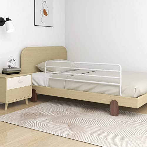 VEYACGOS Barandilla de Seguridad para Cama Infantil Blanca (76-137) x 55 cm Hierro, Color del artículo: Blanco