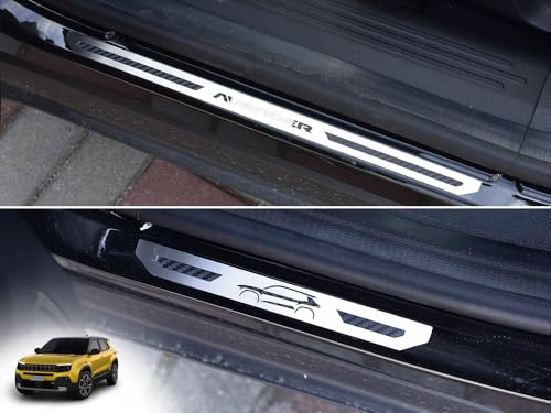 Sottoporta In Acciaio per Jeep.Avenger | 4 Pezzi Battitacco Protezione Soglia Inox Altitude Summit Avenger Accessori Tuning