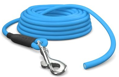 5m Schleppleine Hunde, Wasserfeste Hundeleine Rundleine ohne Schlaufe, Sichere Freilauf-Trainingsleine Cyan Blau, bis 35kg