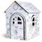 Papphaus zum bemalen - Kleine Kartonhaus für Kinder - Kinderspielzeug - Carton House - ökologische Spielzeuge für Kinder - 37x33x27 weiß