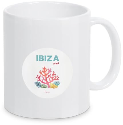 artboxONE Tasse Maritime Ibiza Küste von Carina - Kaffeetasse Typografie