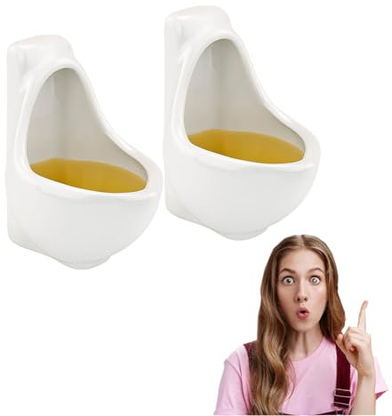 Urinal Schnapsgläser weingläser set, 2 lustige weinglas aus Keramik, weingläser ohne stiel lustige Geschenke Strumpffüller, weißweingläser rotweingläser für seltsame Gag Geschenke Party (2STK)