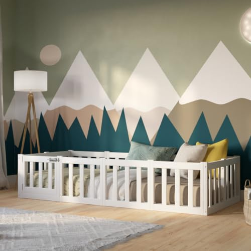 Crazy Pine Montessori Kinderbett Crazy Johnny 140x190 cm - Weiß