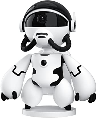 Eighosee 1080P Robot Astronaute SéCurité à Domicile Webcam IP Wifi CaméRa de SéCurité Sans avec Vision Nocturne RéDuction Du Bruit (Blanc)