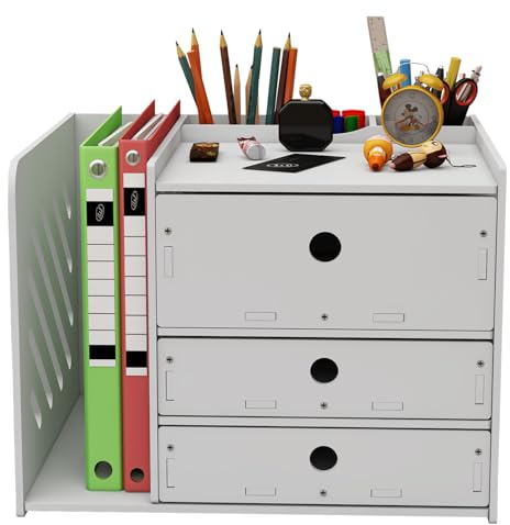 Kaishuai Schreibtisch organizer,Stifte organizer mit 3 Schubladen | Multifunktionaler Stifthalter für den Schreibtisch für Büro organizer Organizer schreibtisch