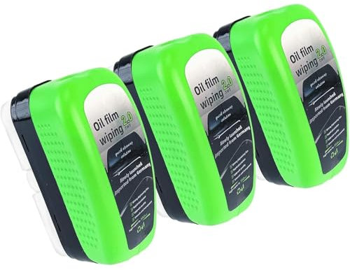 Automotive Oil Film Cleaning Brush, 120ml Car Glass Oil Film Cleaner, Glass Oil Film Remover for Car Glass Cleaning Board, Car Windscreen Cleaner Oil Film Removal for Car Window Glass Cleaner, 3 Pack