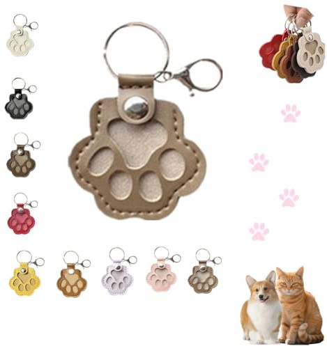 LQQDREX Porte-clés de rangement pour poils de chien, mignon porte-clés en cuir en forme de patte pour animaux de compagnie, porte-clés unique pour collection commémorative, cadeaux commémoratifs pour