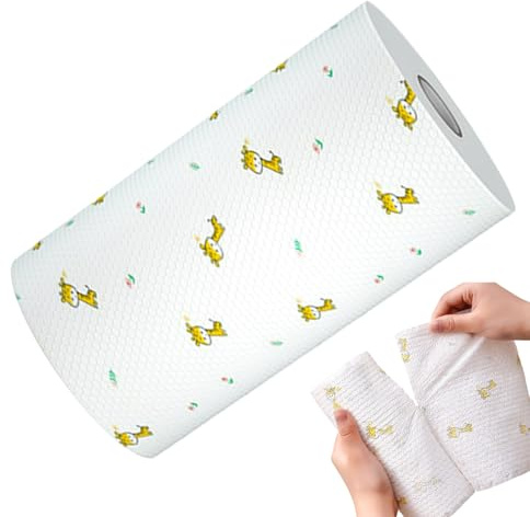 Toallas de papel de cocina – Servilleta de limpieza de 20 x 12 x 12 cm | rollo de papel reutilizable | Rollo de toalla perforada de limpieza multiusos, toalla de mano lavable para el hogar, cafeterí
