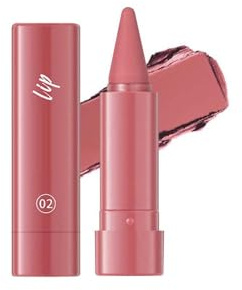 Lipliner und Lippenstift Set, 2-In-1 Lipstick Lip Liner, Matt Nude 24 Stunden Halt, Wasserdichter Hochpigmentierter Lippenstift, Velvety Finish, Ombre Effekt Langanhaltend (#02)