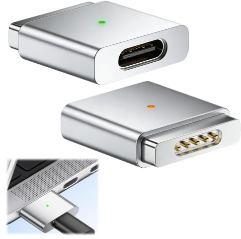 1PC USB C auf Magnet Adapter für Magsafe 2, PD 100W Typ-C auf Magnetische 2 Power Schnellladekonverter USB C zu Magnetic Konverter Anschluss Ersatz für MacBook Air Pro 2013-2015 Laptop Ladekonverter