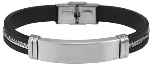 Akzent Armband Herren - Premium Armband Herren in Schwarz aus Silikon, 100% Wasserfest & Hautverträglich