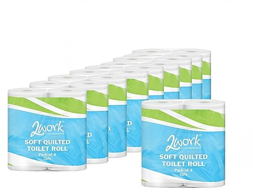 2Work Luxury 2-Ply Quilted Toilet Roll 200 Sheets (Pack of 40) DQ4Pk