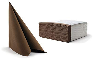 Alvotex CHIC Airlaid 50 Servietten, Stoffähnlich, Hochwertige, Einwegserviette, Braun, 40 x 40 cm