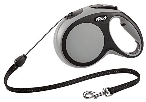 flexi New Comfort Retractable Cord Lead, Medium, 8 m, Grey