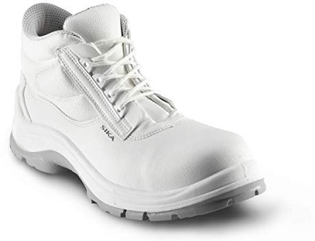 SIKA Beat Mid Sicherheitsstiefel,metallfreie Zehenkappe aus Verbundmaterial,wasserabweisendes Mikrofasergewebe,rutschfeste PU-Sohle,waschbare Arbeitsstiefel für die Lebensmittel- & Medizinbranche,W-35