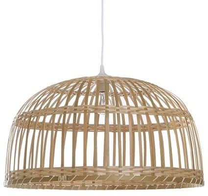 LUSSIOL Luminaria Phuket 60, suspensión bambú, 60 W, natural, Ø 60 x 33 cm