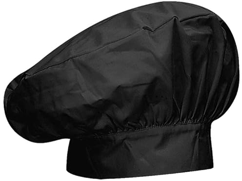 Misemiya - Chapeau Francais Chapeau DE Cuisine Chef Cuisson Chef DE Poitrine Chef Chef Forme DE Champignon Ref.918 - Noir, Pack* 1 Pcs