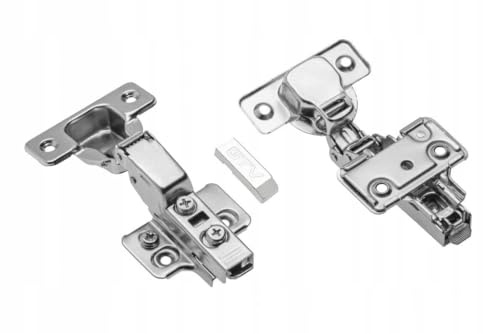 GTV Topfscharnier SOLID PLUS mit Soft-Close Dämpfung, 3D Verstellung, Clip-on Montage, Kröpfung 0, 35mm Topf, für vorliegenden Anschlag, inkl. Abdeckkappe, Nickel