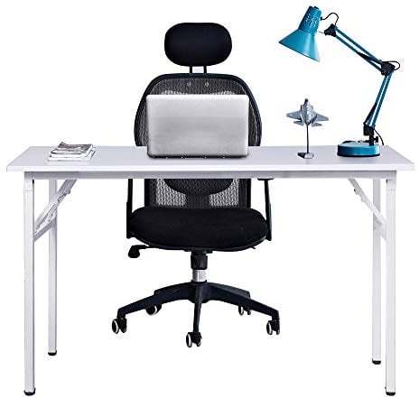 sogesfurniture Schreibtisch Klapptisch 100x60cm / 120x60cm Computertisch Bürotisch Konferenztisch, AC5B-100&120-SF (Weiß, 120 x 60 x 75cm)