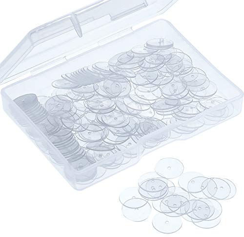 WILLBOND Clear Disc Pads to Stabilize Earrings, Plastic Discs for Earring Backs (200)