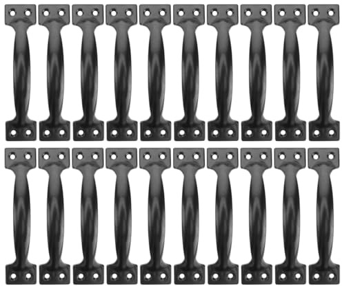Doitool 10 Stück Türgriffe für Scheunentür, Schwarz, für Zäune aus Holz, 15,2 cm (6 Zoll), Möbelgriff, Vintage, für Küchenschränke, Schubladen, Schrank (schwarz 6 Zoll)