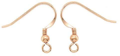 NaturSchatulle Ohrringe Ohrhaken Rohlinge 18K Rosegold Sterling Silber 925 I 2 Paar DIY Ohrhänger Schmuck Selber Basteln Fischhaken Schmuckherstellung