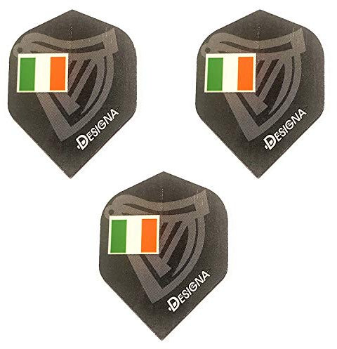 Designa Celtic Irish Irland Harp Standard Dart-Flights, 75 Mikron (1 Set)